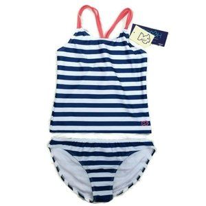 PRODOH UPF 50+ Blue Striped Tankini Swimsuit Set